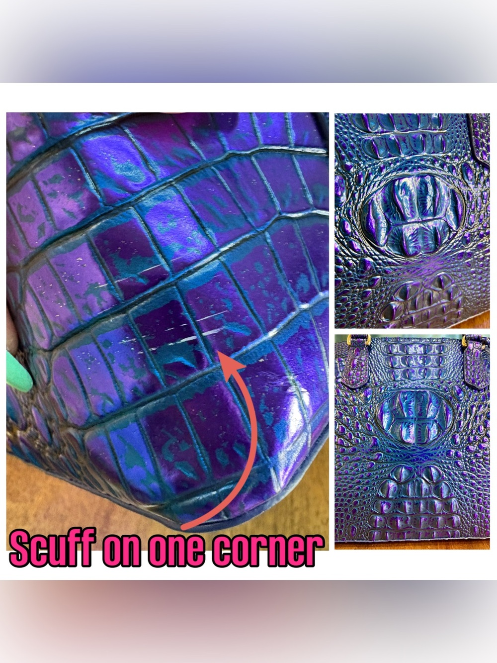 Brahmin GUC Md Duxbury - Neptune - Iridescent Blue & Purple - HTF, RARE - Picture 9 of 16